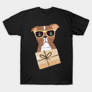 Boxer Dog Christmas Design T-Shirt